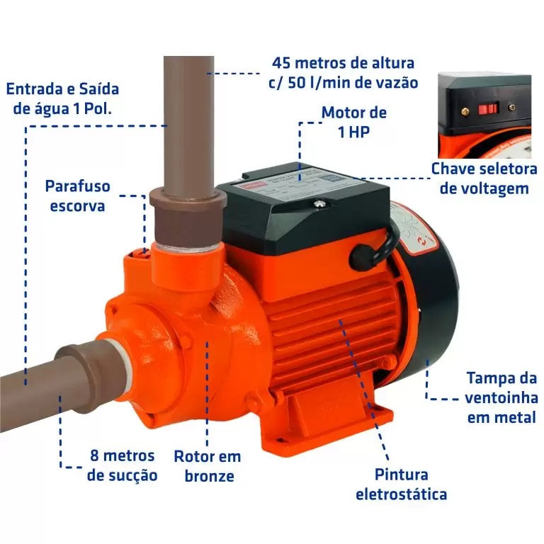 Bomba Periferica BP1000 1 CV Bivolt Intech Machine